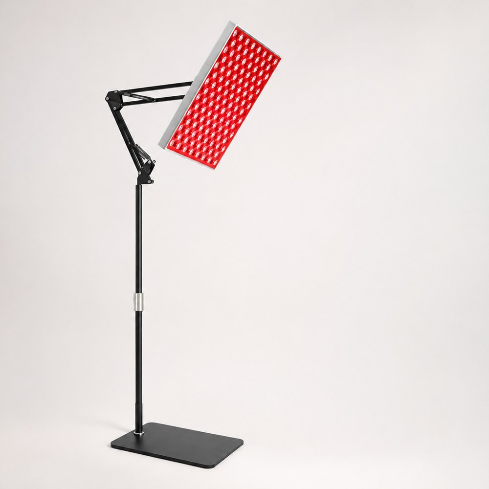 Panel de luz roja e infrarroja VOLVEA con brazo articulado